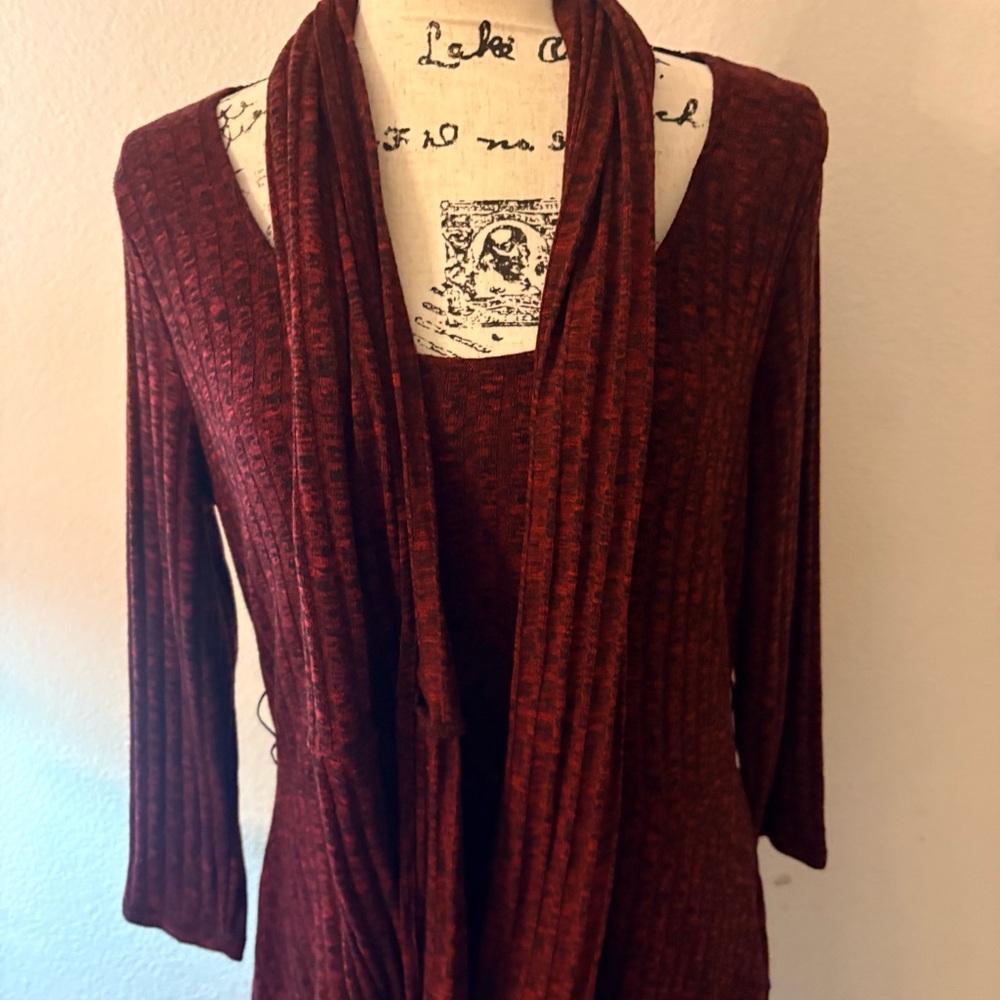 Signature byRobbie Bee Deep Red Women's Cardigan